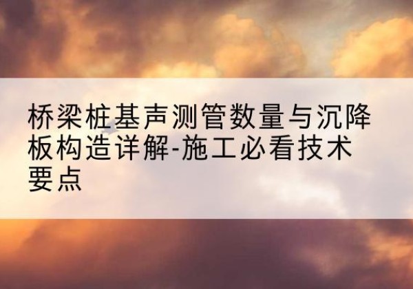 陈巴尔虎旗桩基需要预埋几根声测管？-桥梁桩基声测管数量与沉降板构造详解-施工必看技术要点